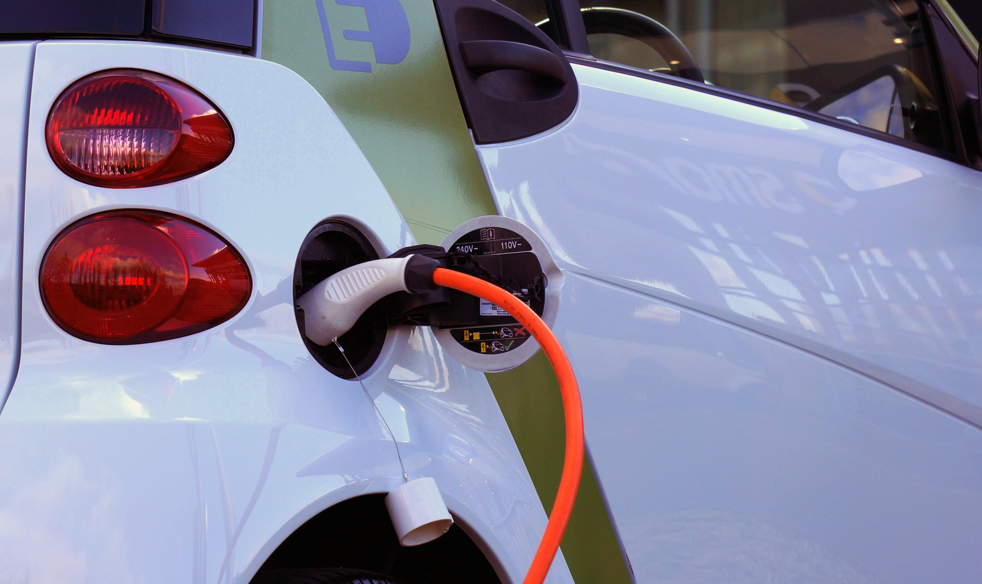 Image of an electric car charging